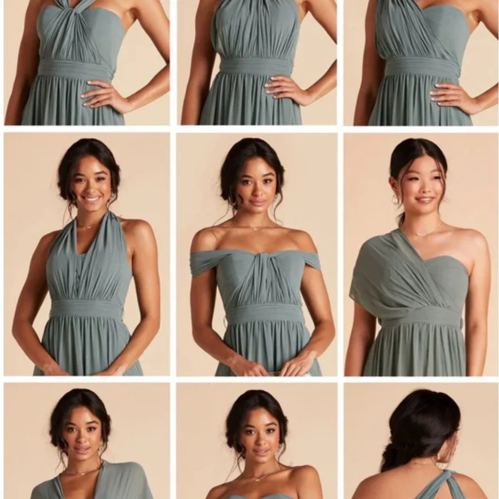 Buddy Gray Elegant Blue One-Shoulder Dress - Picture 4 of 8